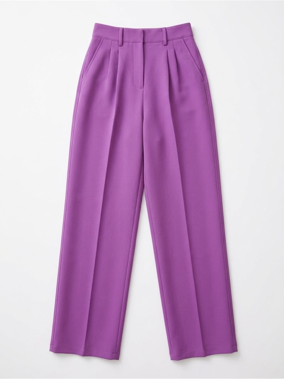 AKNVAS O'Connor High-Waisted Pleated Tailored Pants in Orchid Purple Size 4